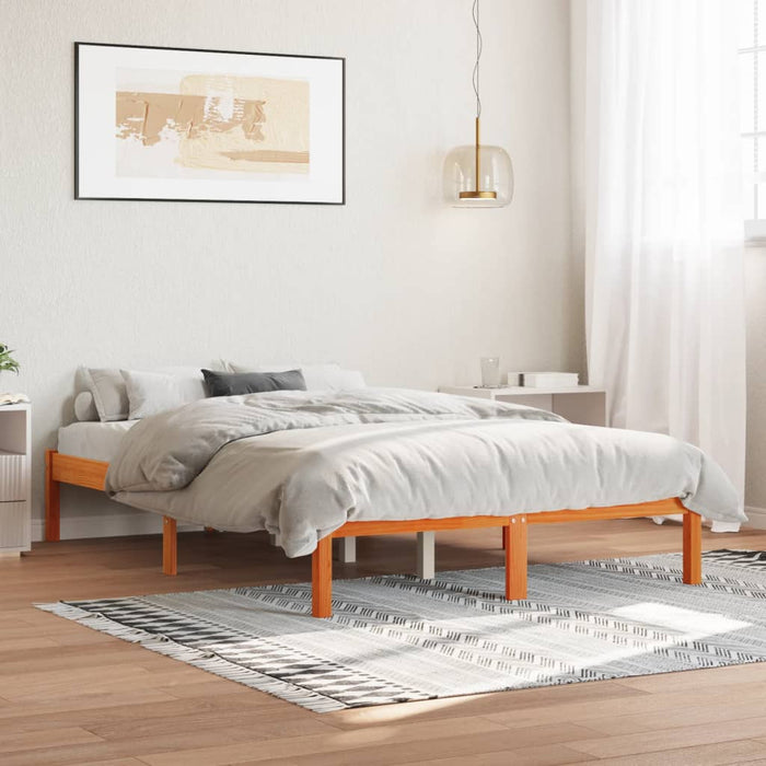 Cadru pat fără saltea, maro ceruit, 120x200 cm, lemn masiv pin - WALTI WALTI