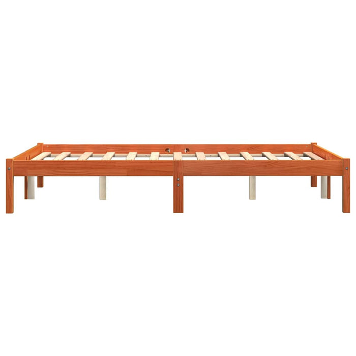 Cadru de pat fără saltea, maro ceruit 140x200 cm lemn masiv pin WALTI