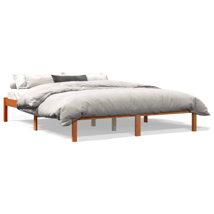 Cadru de pat fără saltea, maro ceruit 150x200 cm lemn masiv pin - WALTI WALTI