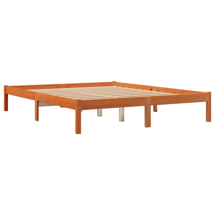 Cadru pat fără saltea, maro ceruit, 160x200 cm, lemn masiv pin - WALTI WALTI