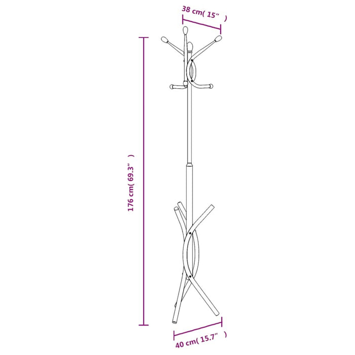 Cuier de haine, negru, 176 cm, fier vopsit electrostatic - WALTI WALTI