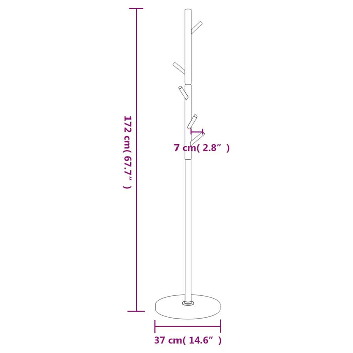 Cuier de haine, negru, 172 cm, fier vopsit electrostatic - WALTI WALTI