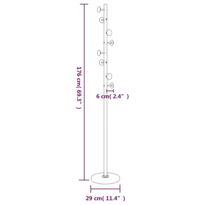 Cuier de haine, negru, 176 cm, fier vopsit electrostatic - WALTI WALTI