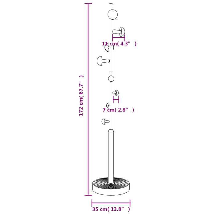 Cuier de haine, alb, 172 cm, fier vopsit electrostatic - WALTI WALTI