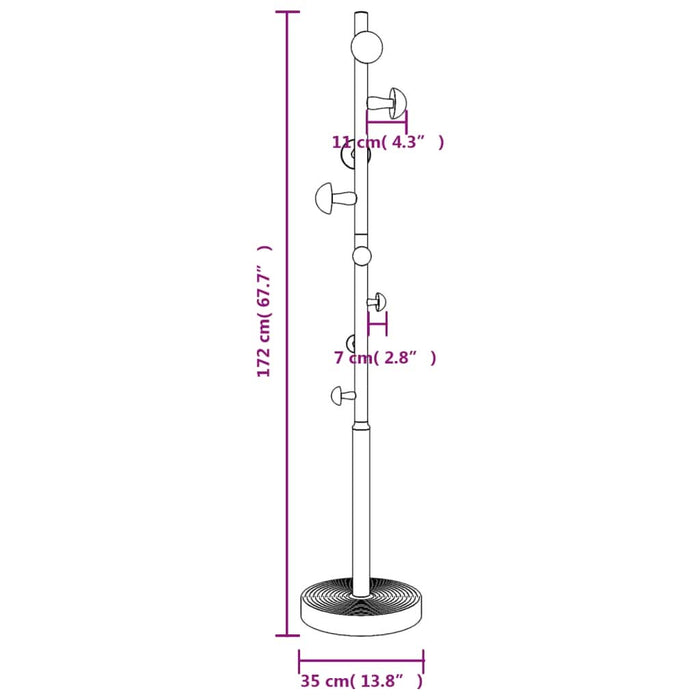 Cuier de haine, albastru, 172 cm, fier vopsit electrostatic - WALTI WALTI