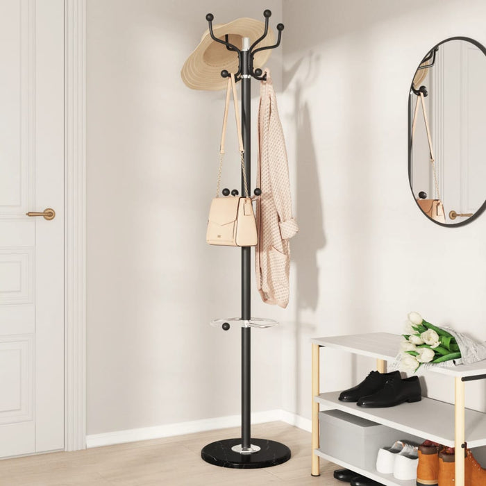 Cuier cu suport umbrelă, negru 180 cm fier vopsit electrostatic - WALTI WALTI