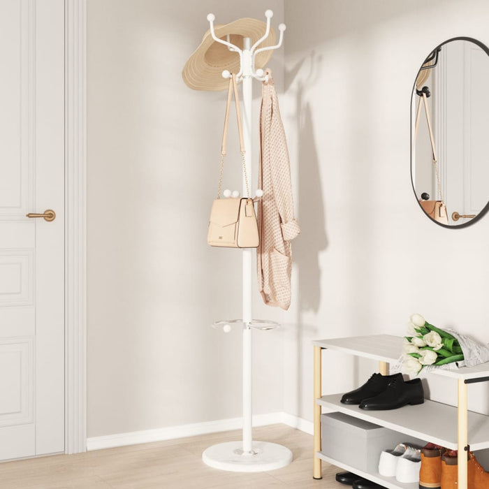 Cuier cu suport umbrelă, alb, 180 cm, fier vopsit electrostatic - WALTI WALTI