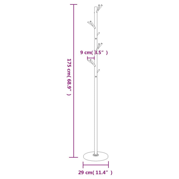 Cuier de haine, negru, 175 cm, fier vopsit electrostatic - WALTI WALTI