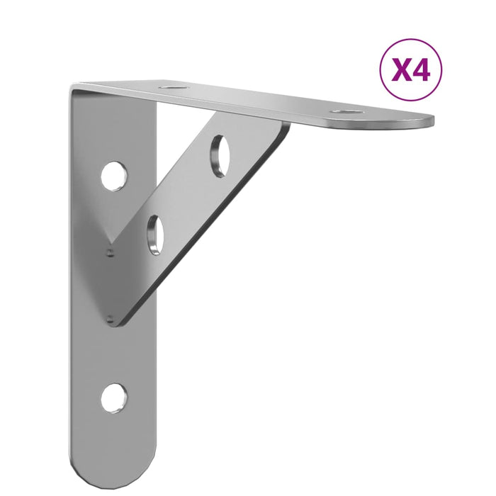Suporturi rafturi, 4 buc., 15x2,5x11,5 cm argintiu oțel inox. - WALTI WALTI