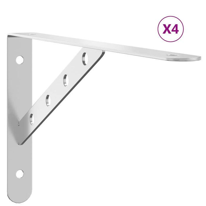 Suporturi rafturi, 4 buc., 30x2,5x15,5 cm argintiu oțel inox. - WALTI WALTI
