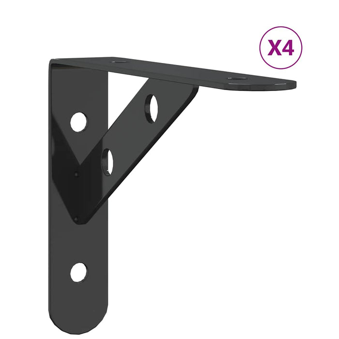Suporturi rafturi, 4 buc., 15x2,5x11,5 cm negru oțel inoxidabil - WALTI WALTI