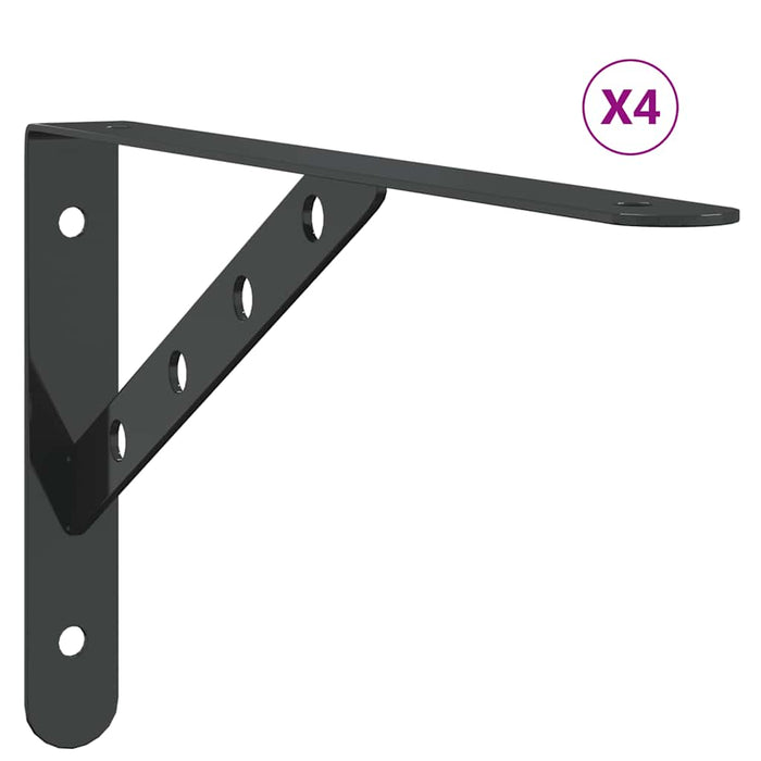 Suporturi rafturi 4 buc. 30x2,5x15,5 cm negru oțel inoxidabil - WALTI WALTI