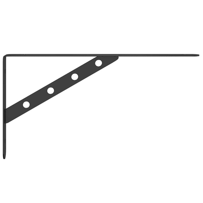 Suporturi rafturi 4 buc. 30x2,5x15,5 cm negru oțel inoxidabil - WALTI WALTI