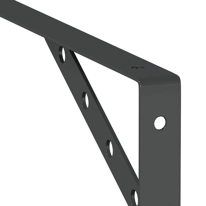 Suporturi rafturi 4 buc. 30x2,5x15,5 cm negru oțel inoxidabil - WALTI WALTI