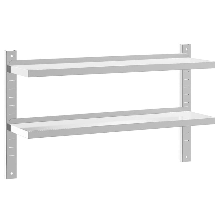 Raft perete 2 niveluri 100x23,5x60 cm argintiu oțel inoxidabil - WALTI WALTI