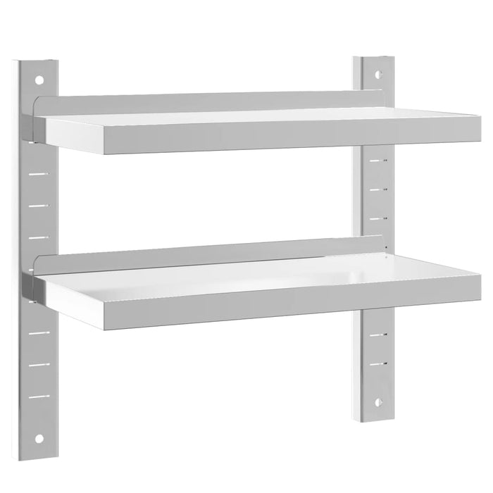 Raft perete 2 niveluri 50x23,5x60 cm argintiu oțel inoxidabil - WALTI WALTI
