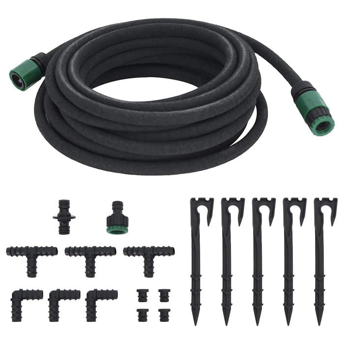 Furtun poros de grădină, negru, 0,6", 10 m, cauciuc - WALTI WALTI