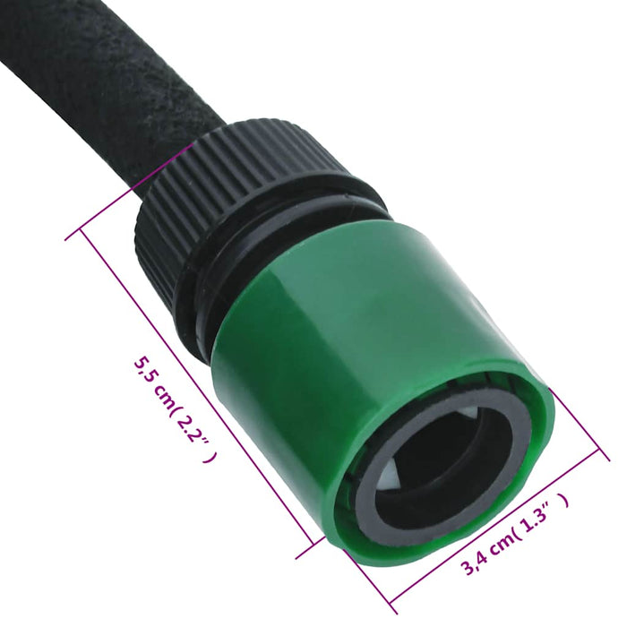 Furtun poros de grădină, negru, 0,6", 10 m, cauciuc - WALTI WALTI