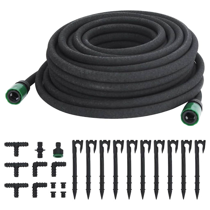 Furtun poros de grădină, negru, 0,6", 25 m, cauciuc - WALTI WALTI