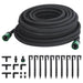 Furtun poros de grădină, negru, 0,6", 25 m, cauciuc - WALTI WALTI