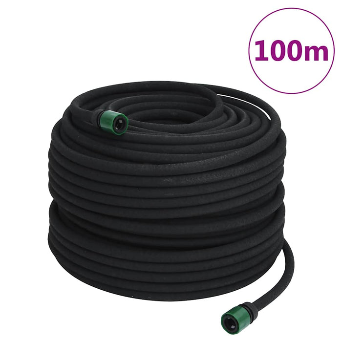 Furtun poros de grădină, negru, 0,6", 100 m, cauciuc - WALTI WALTI