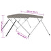 Parasolar barcă Bimini cu 4 arcuri, gri, 243x180x137 cm - WALTI WALTI