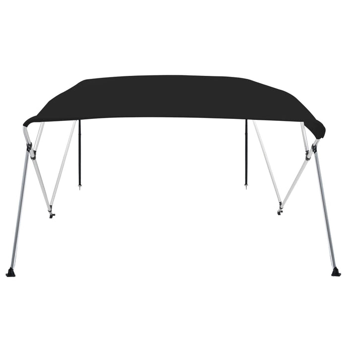 Parasolar barcă Bimini cu 4 arcuri, negru, 243x180x137 cm WALTI