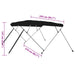 Parasolar barcă Bimini cu 4 arcuri, negru, 243x210x137 cm - WALTI WALTI