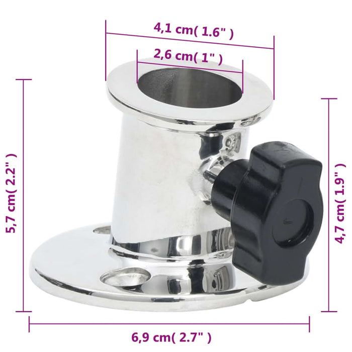 Baza rotundă tub barcă Bimini, 26 mm, 2 buc.,-oțel inoxidabil - WALTI WALTI