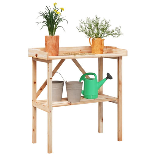 Masă de plante cu raft, 78x38x82,5 cm, lemn masiv de brad - WALTI WALTI
