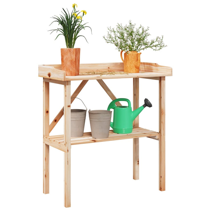 Masă de plante cu raft, 78x38x82,5 cm, lemn masiv de brad - WALTI WALTI