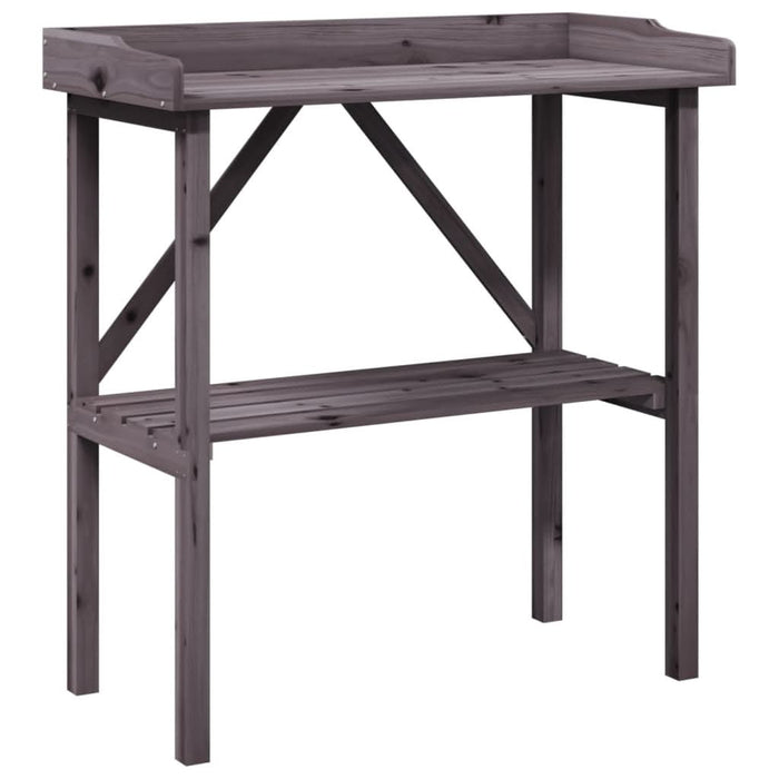 Masă de plante cu raft, gri, 78x38x82,5 cm, lemn masiv de brad - WALTI WALTI