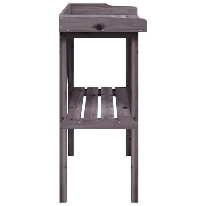 Masă de plante cu raft, gri, 78x38x82,5 cm, lemn masiv de brad - WALTI WALTI