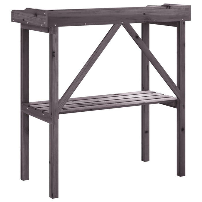 Masă de plante cu raft, gri, 78x38x82,5 cm, lemn masiv de brad - WALTI WALTI