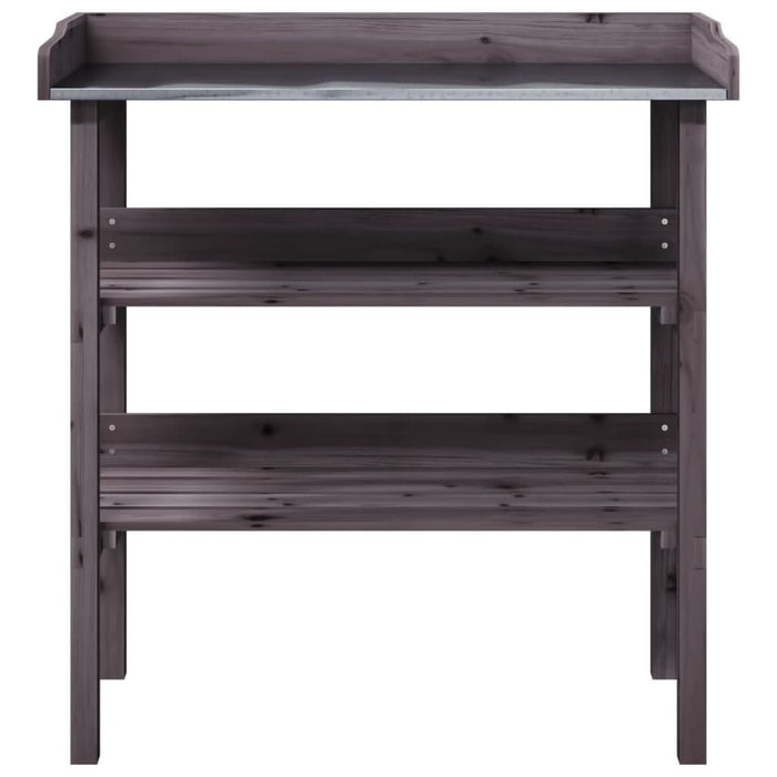 Masă de plante cu raft, gri, 78x38x82,5 cm, lemn masiv de brad - WALTI WALTI