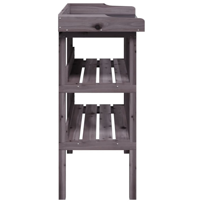 Masă de plante cu raft, gri, 78x38x82,5 cm, lemn masiv de brad - WALTI WALTI
