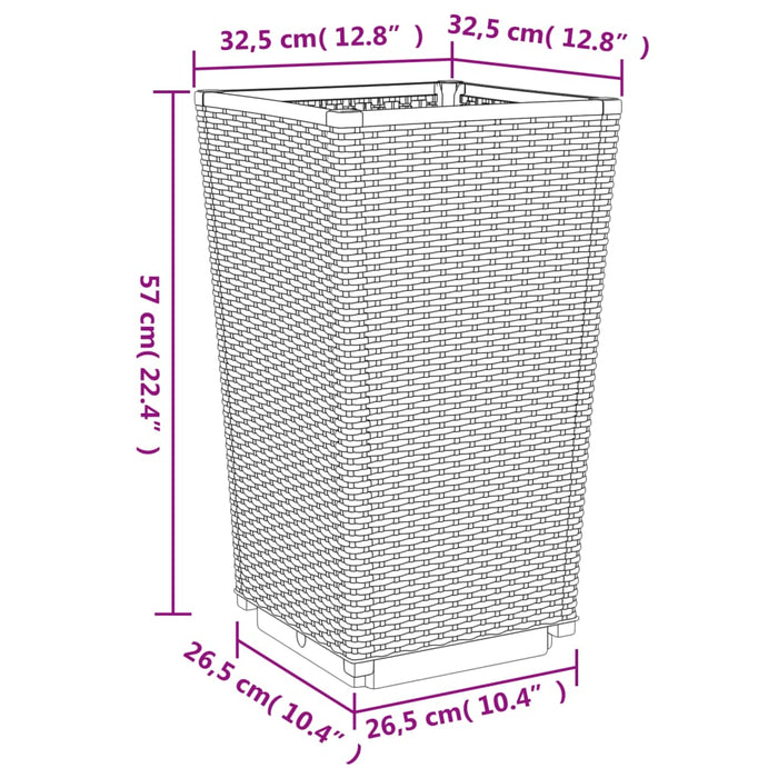 Jardiniere de grădină, 2 buc., gri deschis, 32,5x32,5x57 cm, PP - WALTI WALTI
