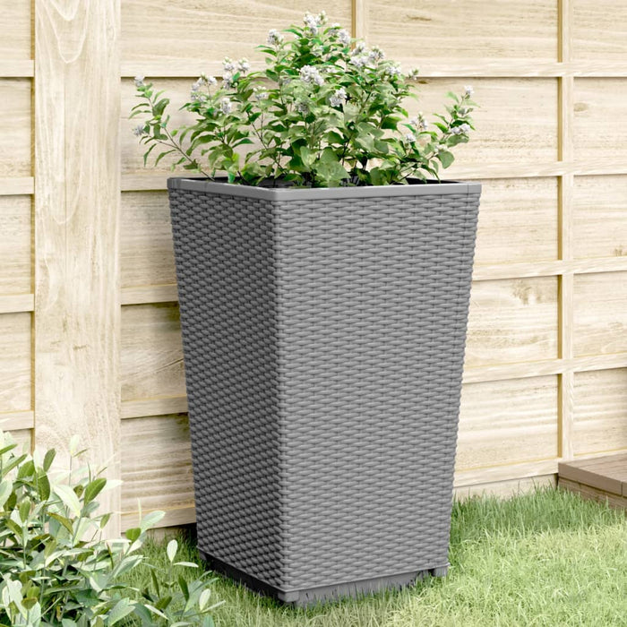 Jardiniere de grădină, 2 buc., gri deschis, 32,5x32,5x57 cm, PP - WALTI WALTI