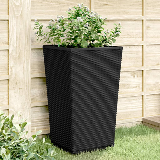 Jardiniere de grădină, 2 buc., negru, 32,5x32,5x57 cm, PP - WALTI WALTI