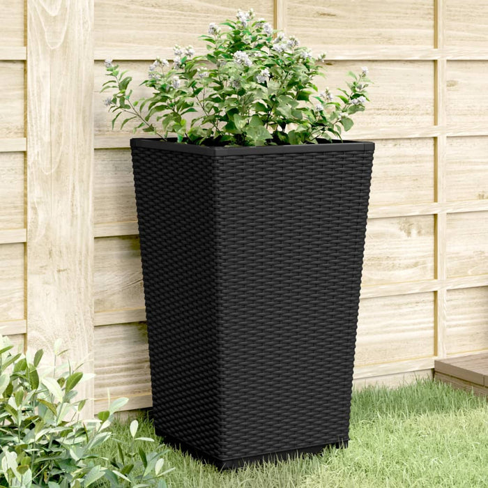 Jardiniere de grădină, 2 buc., negru, 32,5x32,5x57 cm, PP - WALTI WALTI