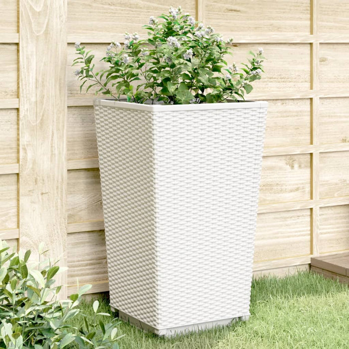 Jardiniere de grădină, 2 buc., alb, 32,5x32,5x57 cm, PP - WALTI WALTI