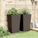 Jardiniere de grădină, 2 buc., maro, 32,5x32,5x57 cm, PP - WALTI WALTI