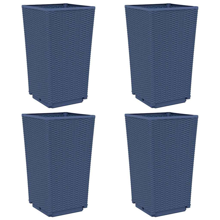 Jardiniere de grădină, 4 buc., albastru gri, 32,5x32,5x57 cm, PP WALTI