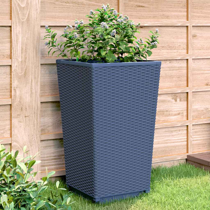Jardiniere de grădină, 4 buc., albastru gri, 32,5x32,5x57 cm, PP WALTI