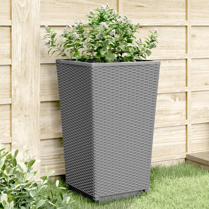 Jardiniere de grădină, 4 buc., gri deschis, 32,5x32,5x57 cm, PP - WALTI WALTI