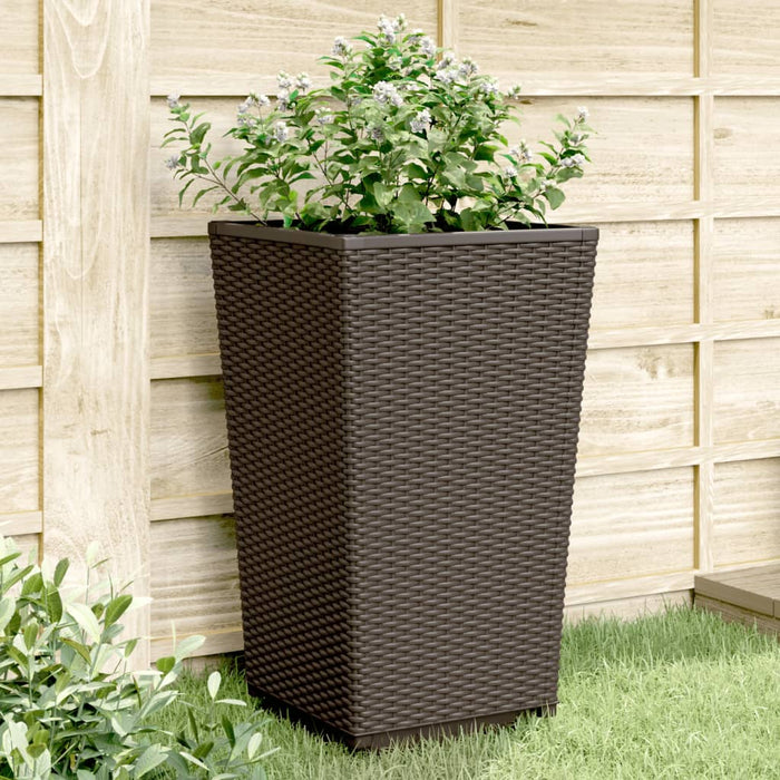 Jardiniere de grădină, 4 buc., maro, 32,5x32,5x57 cm, PP WALTI