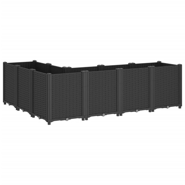 Jardinieră de grădină, negru, 160x120x53 cm, PP - WALTI WALTI