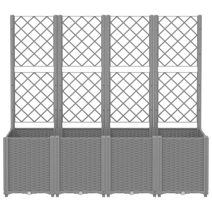 Jardinieră de grădină cu spalier gri deschis 160x40x140 cm PP - WALTI WALTI
