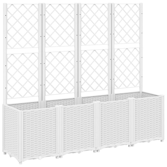Jardinieră de grădină cu spalier, alb, 160x40x140 cm PP - WALTI WALTI