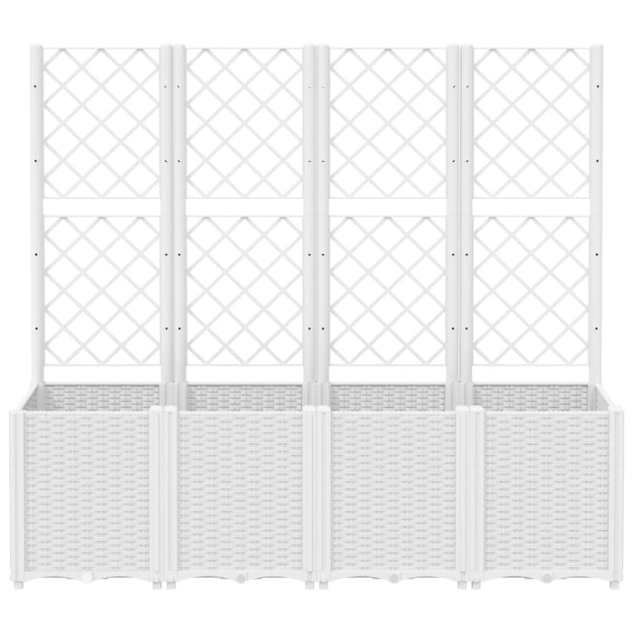Jardinieră de grădină cu spalier, alb, 160x40x140 cm PP - WALTI WALTI